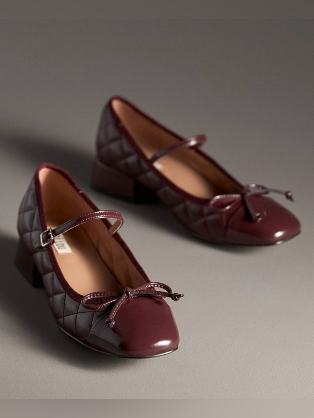 Bibi Lou Quilted Burgundy Mary Jane Heels size US7-7.5/EU 38